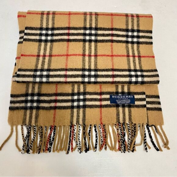 🌺BURBERRY Nova Check Lambswool Scarf Beige - Picture 4 of 10